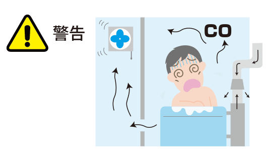 お風呂を沸かしているときは換気扇を回さないでください。